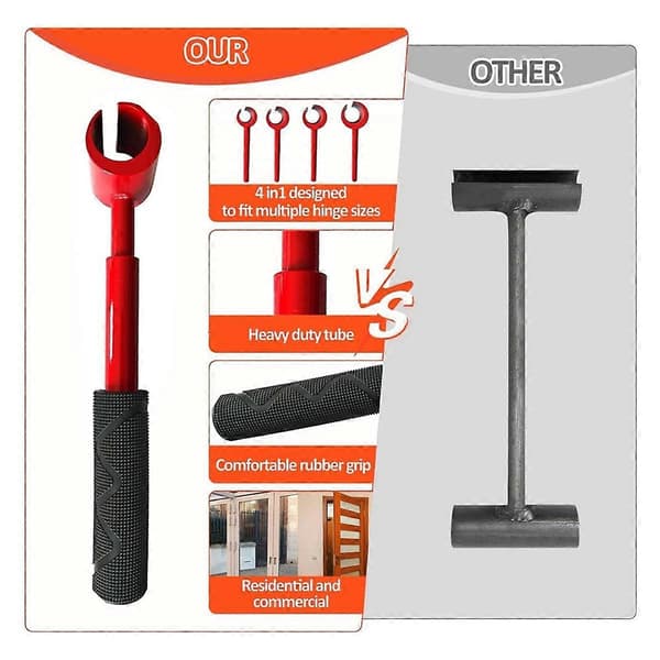 Door Hinge Adjustment Tool, Hinge Adjustment Tool, Adjustment Wrench Set for Door Strike Plate Red