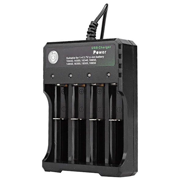 4-plasser Universal USB Smart Batterilader for 18650 oppladbart batteri