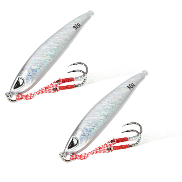 2st Metall Havsfiske Lure Långt Kasta Jigging järnplatta Hårt bete konstgjord bete80g