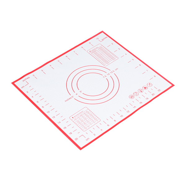 Bakematte Silikon Sklisikker Varmebestandig Deigmatte med Bølge for Hjemmekjøkken 29x26cm Rød