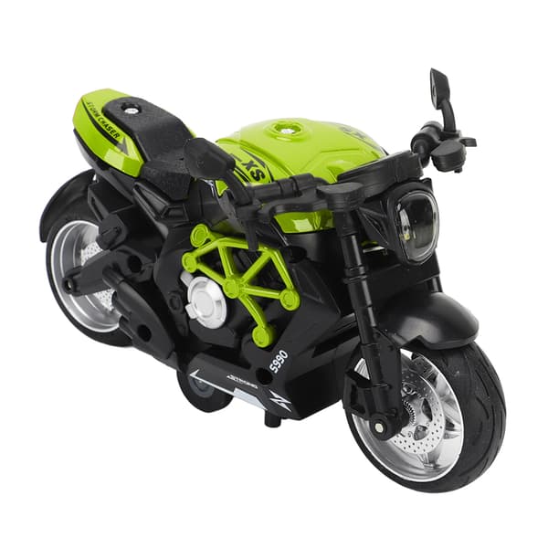 Alloy Motorcykel Model Høj Simulation Cool Lyd Lys Træk Tilbage Motorcykel Legetøj til Børn Grøn