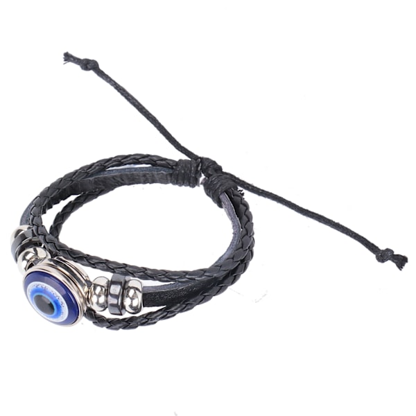 Blåt Ondt Øje Armbånd Tyrkisk Stil Justerbar Længde Håndvævet Læder Smykker til Mænd