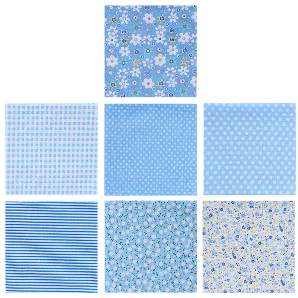 25 x 25 cm DIY Munnbind Bomullsstoff Håndverk Elastisk Snøre Nesebroer Bar Systoff Blå