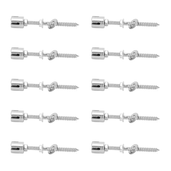 10 stk. krydskabelklemmer 316 rustfrit stål korrosionsbestandige krydskabelklemmer med gevindstang til reb under 3/4 mm 3 mm / 0,12 tommer
