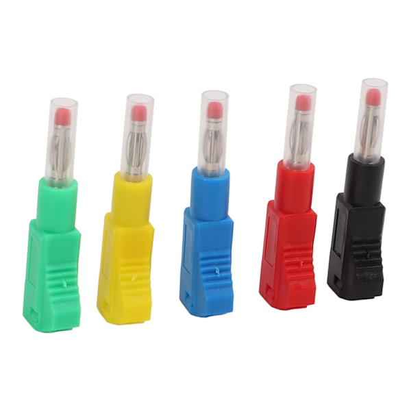 10 STK 4 mm innfellbare bananstikk Loddbare testledninger ender CAT II 600V 32A 5 farger for 3C digitalt utstyr