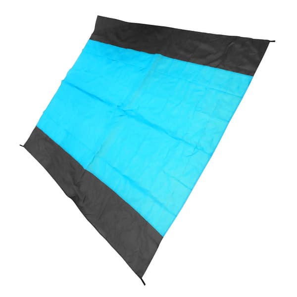 Strandteppe Polyester Nylon Sammenleggbar Vanntett Sandsikker Strandmatte med Stoffpose for Piknik Reise Utendørs Camping Blå