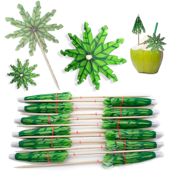 50 kpl Green Tropical Coconut Palm Tree Umbrella juomia 6 tuumaa, mini Paperi Umbrella Cocktail Picks, Ha