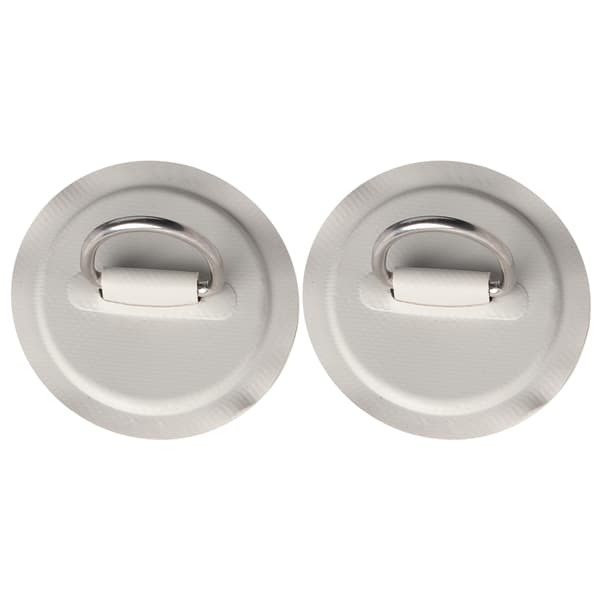 2 st uppblåsbar båtkajak DRing Pad Patch PVC marin rostfritt stål fast spänne (grå)