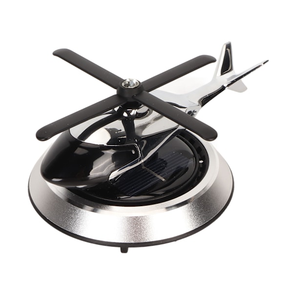 Billuftfräschare med solroterande Avlastning Renar lukter Helikopter Bilparfymdekoration för Office Bar Silver
