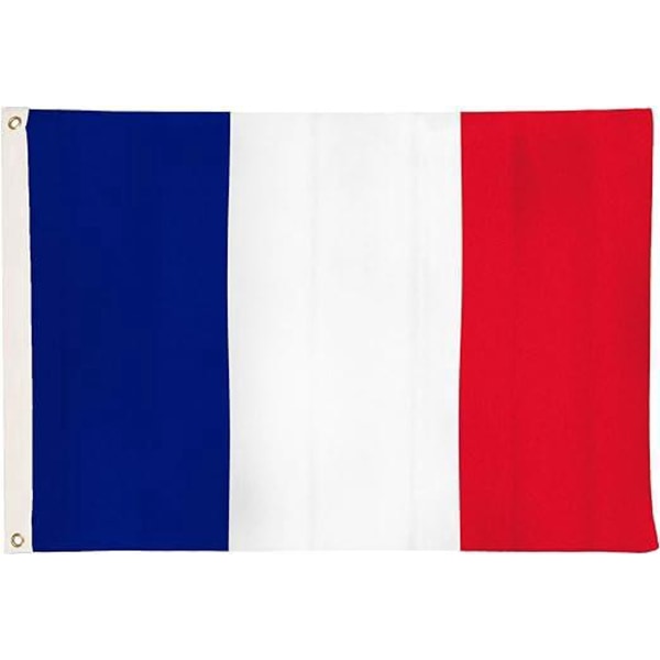 Liput - Ranskan kansallislippu 90 x 150 cm, kolmiväri - Ranskan lippu 2 metallisilmukalla, säänkestävä
