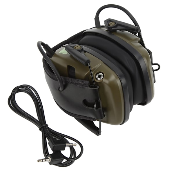 Professionell Jakthörselskydd Brusreducering Utomhusskytte Hörselskyddande Headset Svart Grön