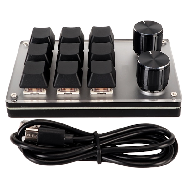 Rødt Switch Makro Tastatur Plug and Play Ergonomisk Tilpassede Knapper USB Mini Tastatur til Desktop PC 9 Taster 2 Knapper