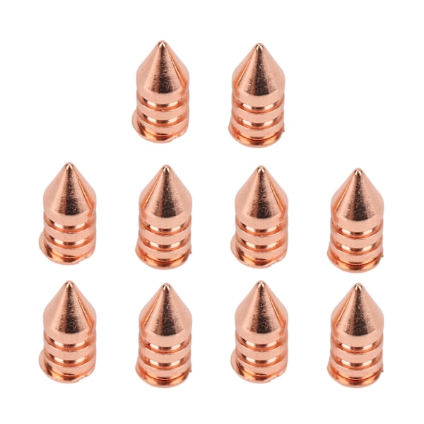 Klädspikar Roséguld Dubbellager Hexagon Mässingskon Spikes DIY Hantverk Punkstil Spike Nitar för skor Paket 7x15MM