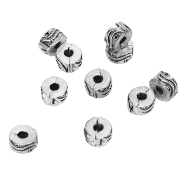 10 st Clip Lock Beads Antik Silver Armband Non Halk Positioning Clip Spänne Pärlor DIY Handgjorda Smycken Tillbehör Stil 2