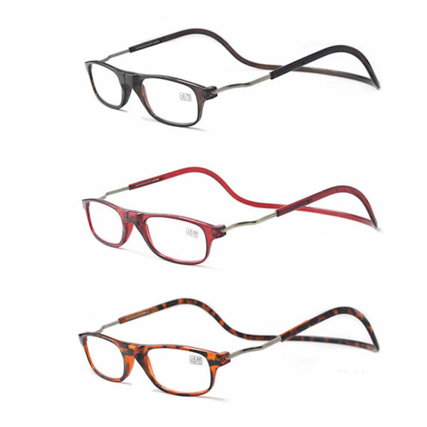 【NX】Smart Reading Glasses with Magnetic Leopard Pattern Leopardmönstrat +1
