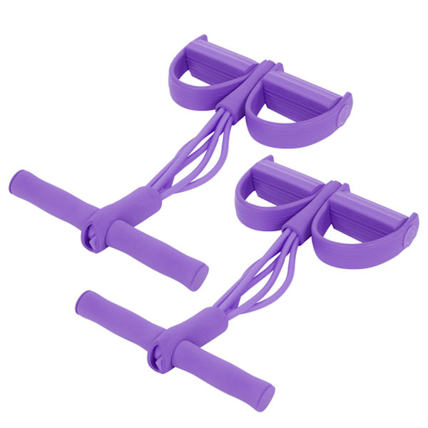 4 rör Elastiskt dragrep Sitta upp Träning Pedal Motståndsband Yoga Stretching Träningsutrustning Lila