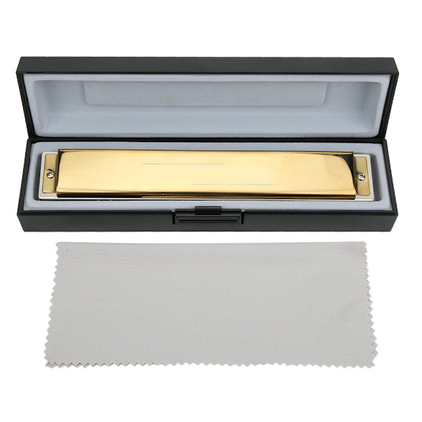 Munnspill Profesjonelt munnstykke Nybegynnergaver 1,2 mm messingbunnplate 24-hulls polyfonisk (Golden G# Key)