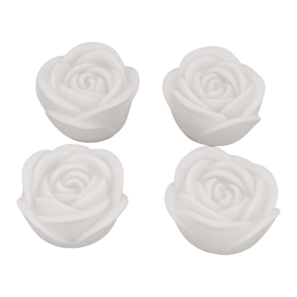 4 st LED Rose Candle Light Flameless Rökfri Färgglad LED dekorativt ljus för barer Café Bröllop Familjeträffar