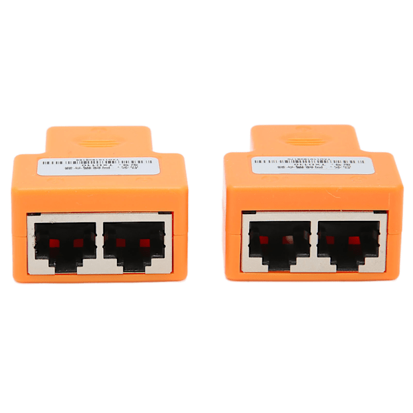 2 stk 1 til 2 Ethernet splitterkobling PVC RJ45 splitter Tilslutning Støjmodstand