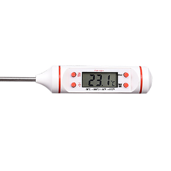 TP 101 Mattermometer Köksgrill Sondtermometer Mjölk Vatten Elektronisk termometer Vit Mattermometer