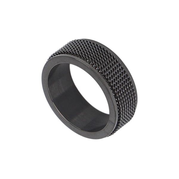 8MM Mænds Spinner Ring Lydløs Titanium Stål Cool Angst Ring til Angst Stressaflastende Sort Nr. 10 62,4 mm / 2,5 tommer