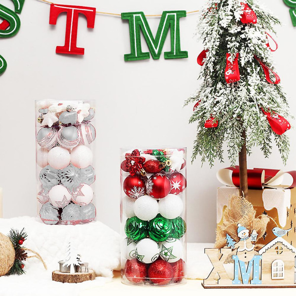 41-pak julekugledekoration, stjernemalet julekuglesæt, juletræ, bryllup, festdekoration