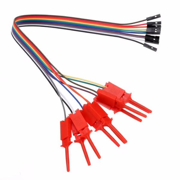 Pakke med 10 testklemmer til Dupont Wire USB-logikanalysator, forbindelseskabler og interface-stifter, perfekt til elektroniske testere
