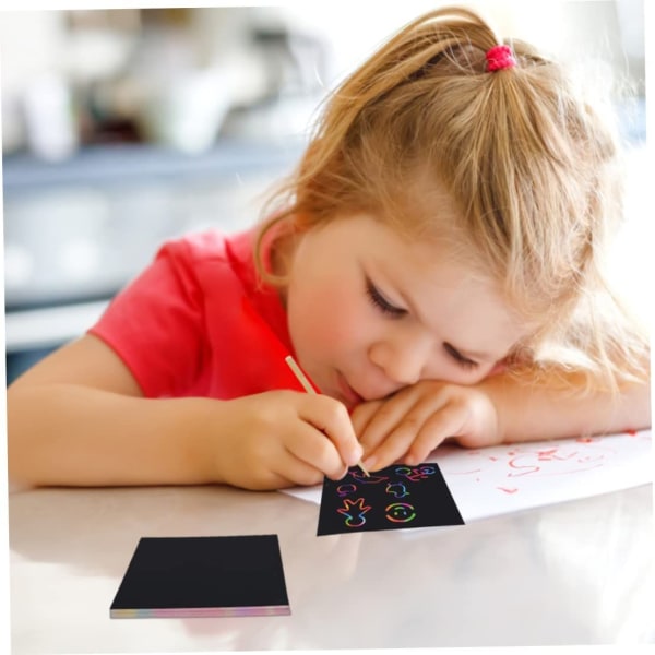 Rainbow Scratch Note Cards Kid Mini Scratch Art Pad