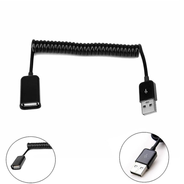 Usb 2.0 Type A Hanne Til Hunne Extension Curl Spring Unik datamaskin kort kabel