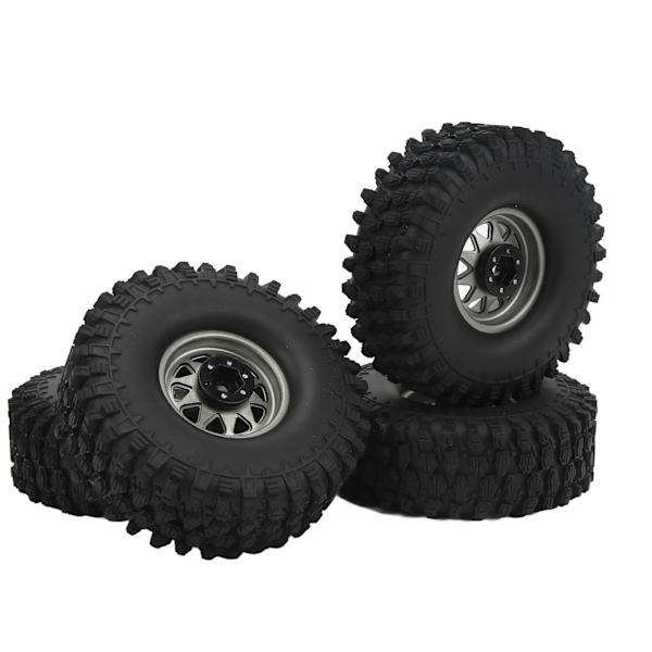 4 st 1/10 Skal RC Bil Hjul Däck Järnhub 1,9 Tum Gummi Däck för 1/10 Fjärrstyrd Bil Uppgradering Tillbehör Grå