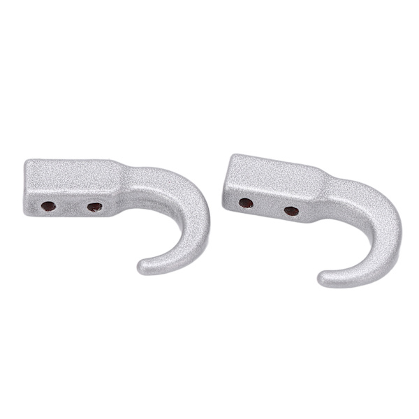 2-pack RC Metallsimulerad Trailerkrok Zinklegering Dragkrok för SCX10 1/10 RC Klätterbil Silver