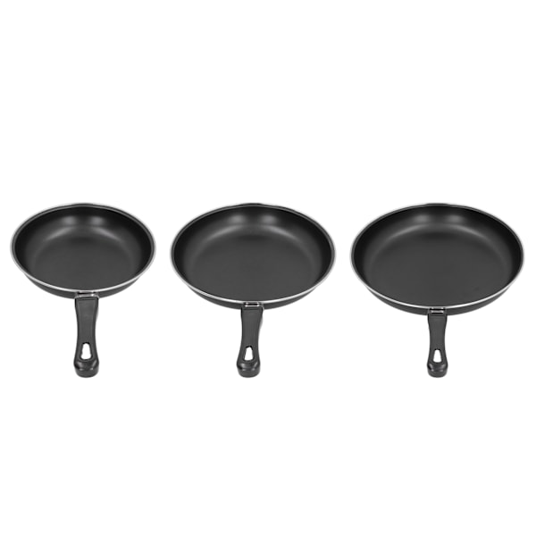 3 stk. Stegepande Sæt Husholdning Mini NonStick Pan Køkkenudstyr til Induktionsplade Gasspis