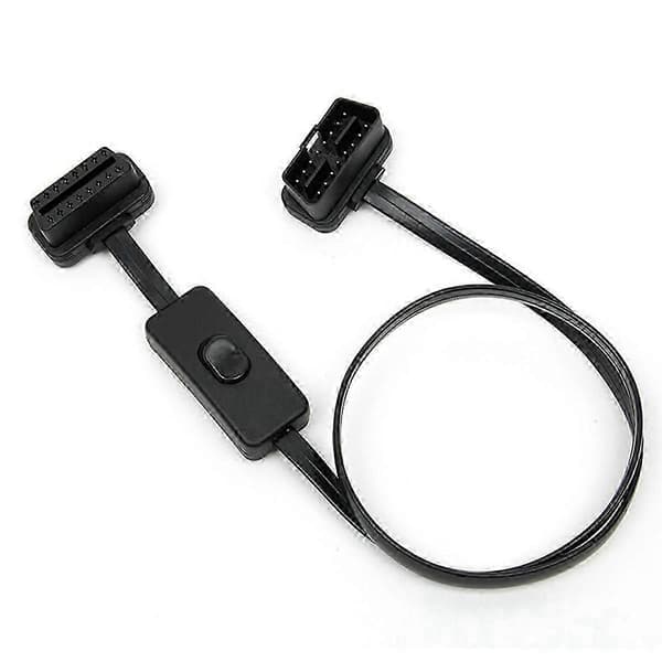 OBD2 Male to Female Right Angle Diagnostic Compatible Extension Cable 60CM with Switch OBD Switch Cable Diagnostic Tool-Yvan