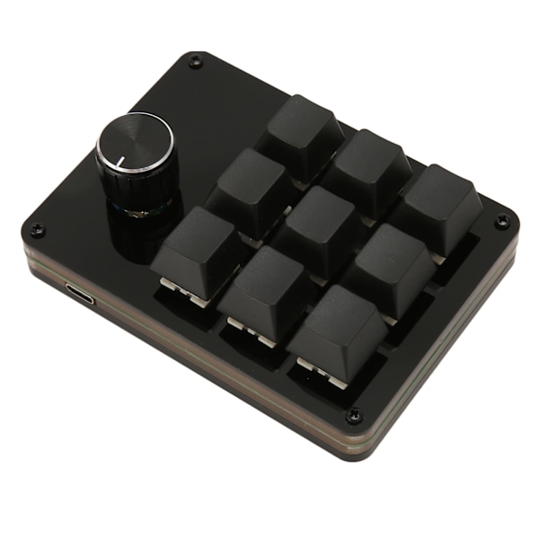 Mini knappsats med 9 tangenter med knopp Makro Mekaniskt tangentbord Hot Swappable blå switch tangentbord Tangentlinjeseparation