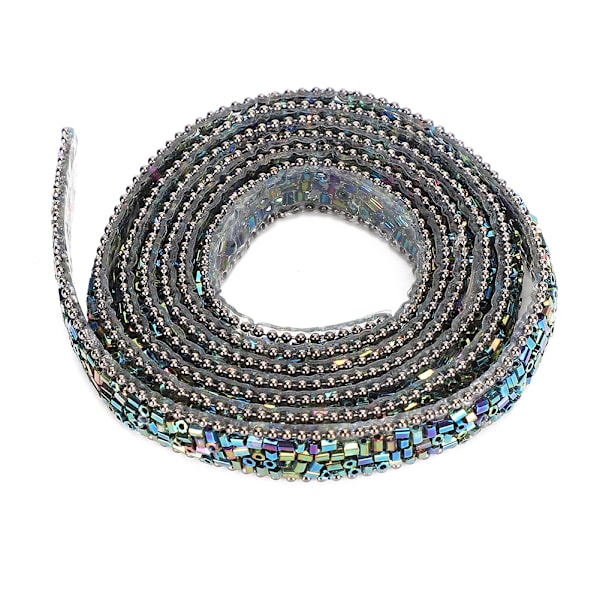 1 yard Hotfix Rhinestone Mesh kæde dekorativt bælte til brudekjole halskæde grøn