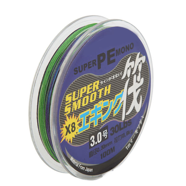 8-strenget Flettet Fiskesnor 1 Meter 1 Farve PE Fiskesnore 100 Meter Bidresistent Luya Wire Nr. 3.0
