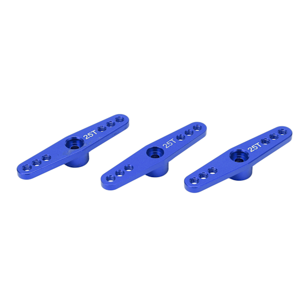 3st 25T aluminiumlegering RC servoarmshorn lång typ för 1/10 fjärrkontroll biluppgradering del blå
