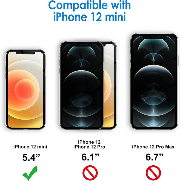 Fodral kompatibelt kanssa Iphone 12 Mini 5,4-tum, stötsäkert telefonskydd, Anti-repor genomskinlig baksida (röd)