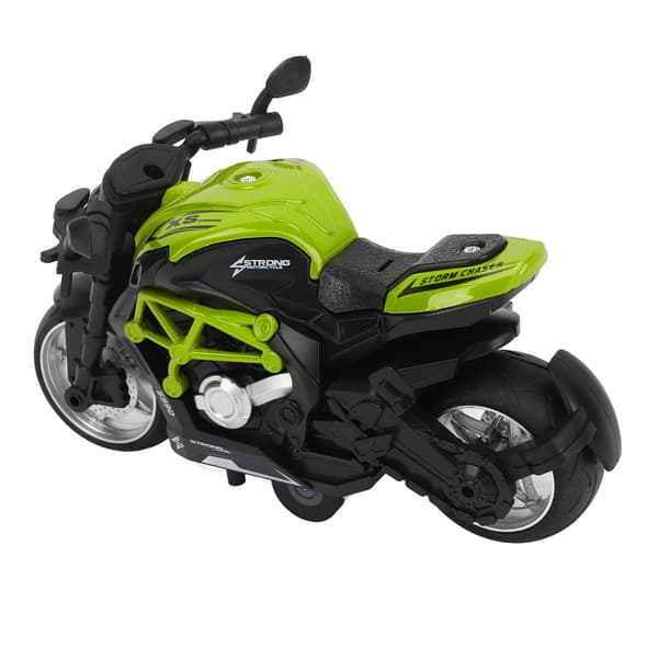Alloy Motorcykel Model Høj Simulation Cool Lyd Lys Træk Tilbage Motorcykel Legetøj til Børn Grøn