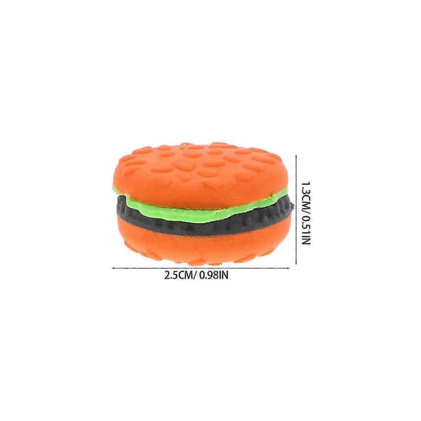 Mini tegneserie hamburger viskelædere til studerende søde skoleartikler, 30 stk