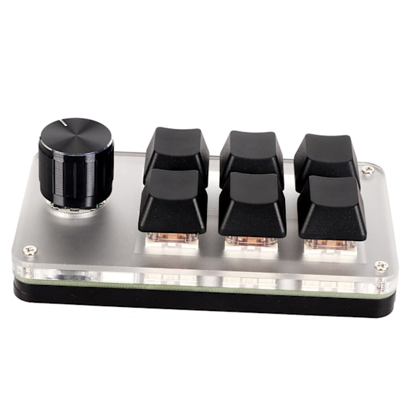 Rött Mekaniskt Makro-tangentbord Plug and Play Ergonomiskt Anpassade Knoppar USB Mini Tangentbord för Desktop PC 6 Tangenter 1 Knapp