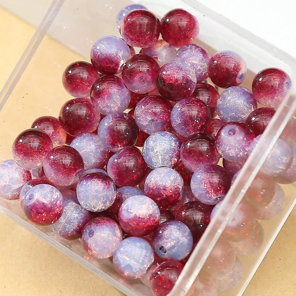 Røde og hvide smykker Proteinkalcedonperler Løse perler 12 mm håndstrengsarmbånd red and write 50 capsules