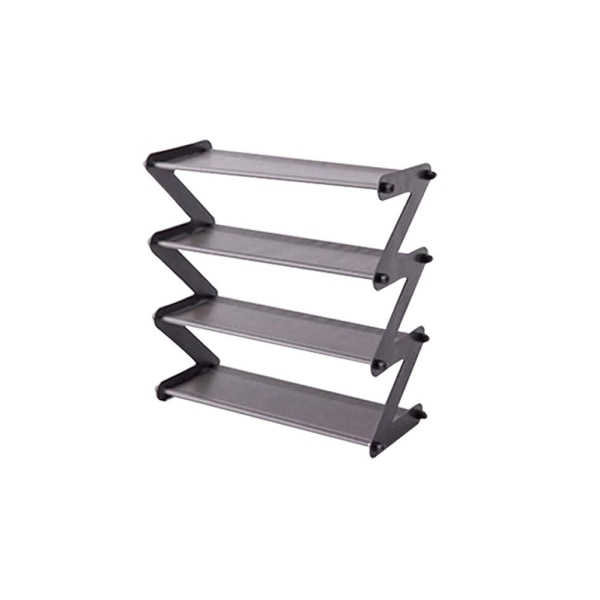Stainless steel non-woven fabric assembly multi-layer simple storage shoe rack dark gray