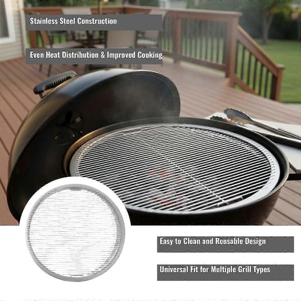 33x33cm BBQ Grillnett Rustfritt Stålgitter Forhindrer Matfall Jevn Varme Utendørs Matlaging