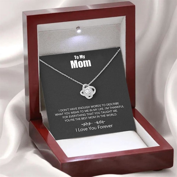 Fire-blads græs diamant halskæde gaveæske sæt Necklace card+gift box