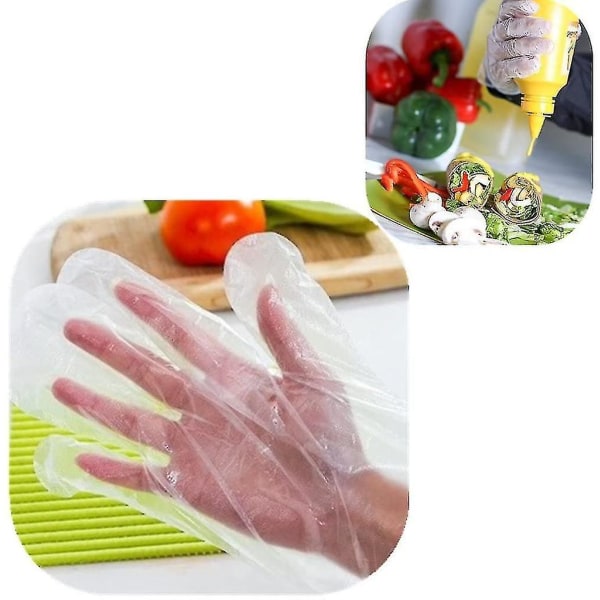 500x Transparenta engångshandskar Foliehandskar som är kompatibla med matlagning i köksrestaurang