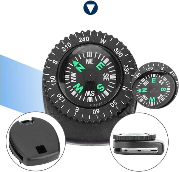 【NX】Minikompassi yhteensopiva kellon rannekkeen kanssa Minikokoinen taskukompassi Clipper Minikompassi Taskukompassi Selviytymisnappikompassi Hätäselviytyminen