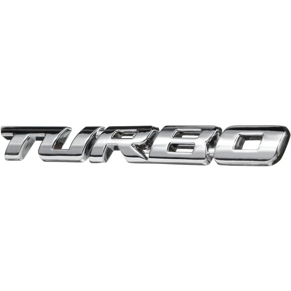 Turbo 3D metall klistremerke Bil klistremerker Bokstaver Car Body Bakre Badge for Auto-2PCS Silver
