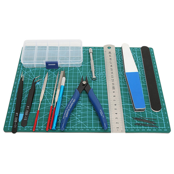 DIY Modeler Craft Tool Set Model Building Pincett Linjal filmatta kit för modellfläkt