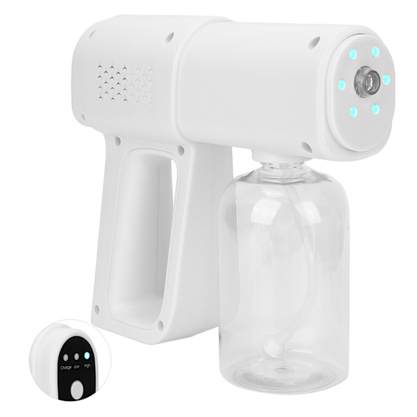 Håndholdt Nanometer Rengøringssprøjte USB Opladbar Trådløs Multifunktionel Fin Mist Sprayer 380ml Hvid